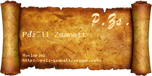 Páli Zsanett névjegykártya