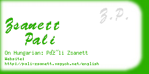 zsanett pali business card